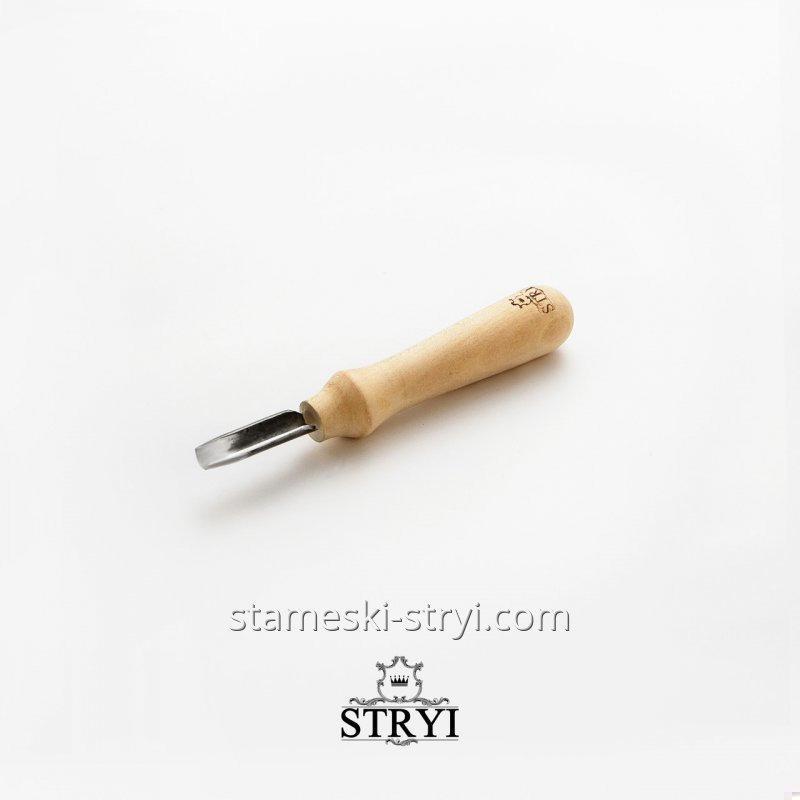 Напівкруглий рівний коротун АЮ для геометричного різьблення по дереву, 10 мм, арт. 201110